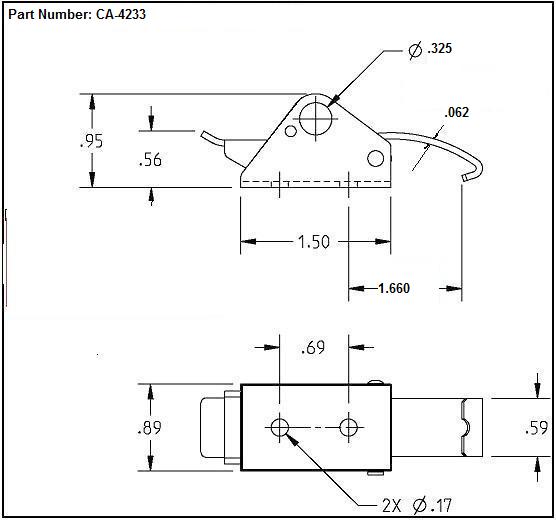 CA 4233 Padlockable Over Center Draw Latch Latches Catches